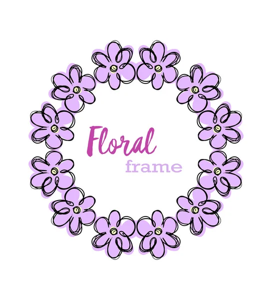 Çiçekli yuvarlak çerçeve