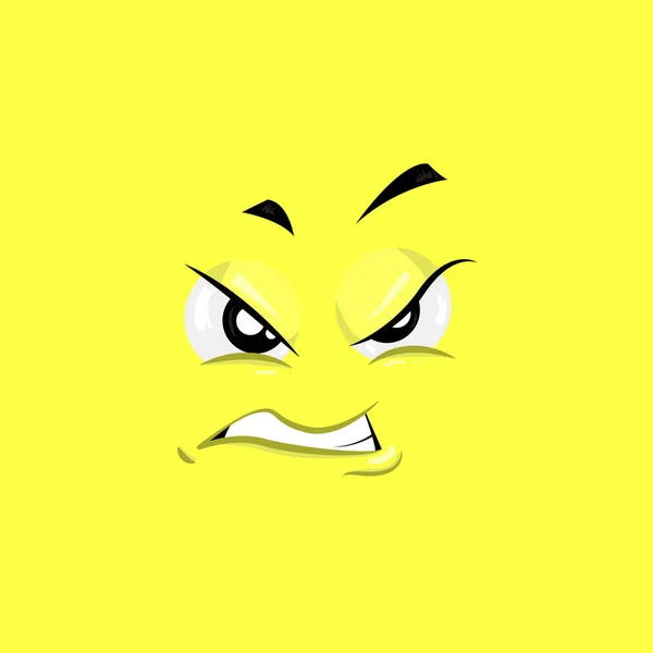 Vector Εικονογράφηση Του Ενοχλημένος Προσώπου Κίτρινο Φόντο — Φωτογραφία Αρχείου