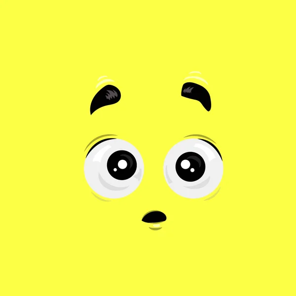 Illustration Vectorielle Visage Mignon Surpris Sur Fond Jaune — Photo