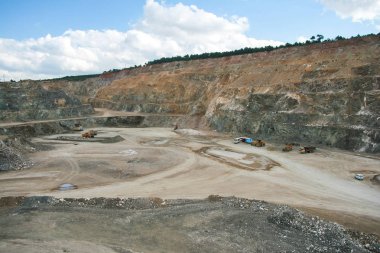 Alt yüzey madencilik ve makinelerin bir açık çukur mayın