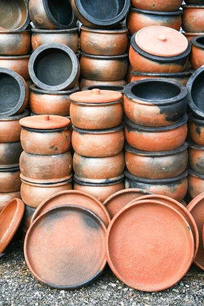 Lots of handmade clay pot — Stock Photo, Image