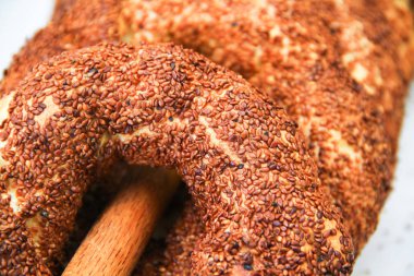 İstanbul 'da Simit adında bir Türk ekmeği. Türkiye