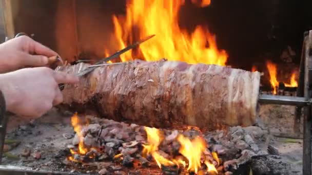 Doner kebap from Turkey — Stock Video