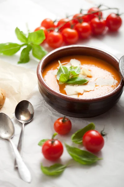 Homemade tomatoes soup — Stock Photo, Image
