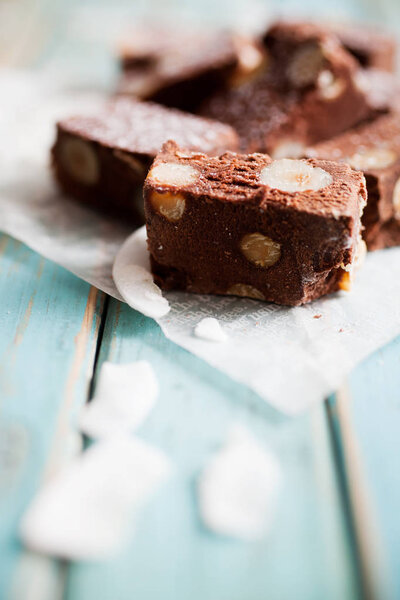 Chocolate fudge with nuts