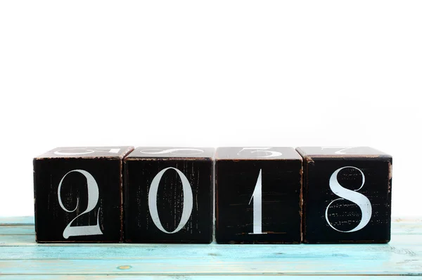 Blok dengan Tahun Baru 2018 — Stok Foto