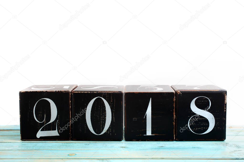 Blocks with New Year 2018