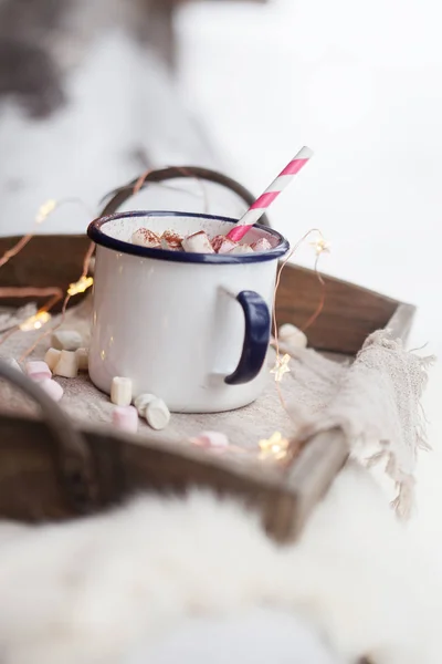 Warme chocolademelk met snoep — Stockfoto