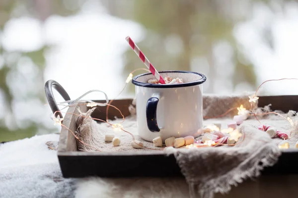 Warme chocolademelk met pepermunt — Stockfoto