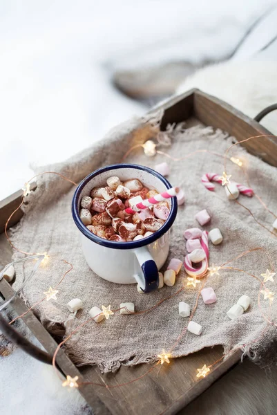 Chocolate caliente con menta — Foto de Stock