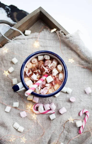 Hot Chocolate with peppermint — Stock Photo, Image