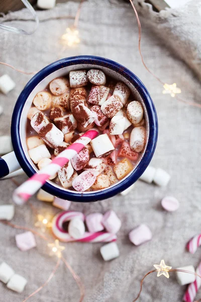 Cioccolata calda con menta piperita — Foto Stock