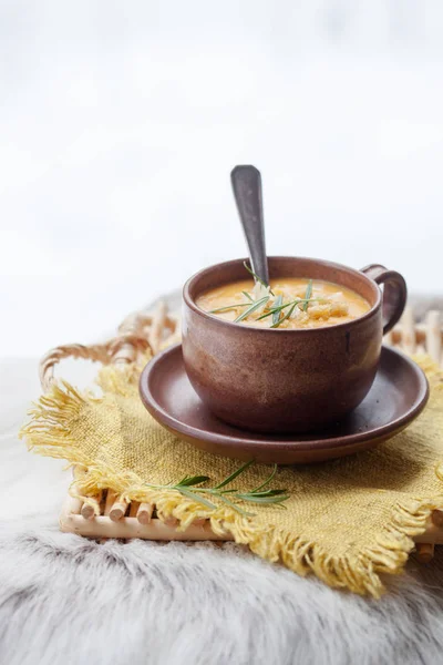 Suppe mit Süßkartoffeln und Karotten — Stockfoto