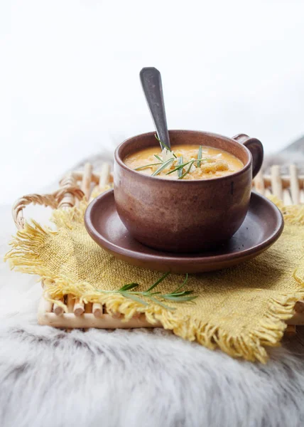 Winter soup with sweet potatoes — Stock Photo, Image