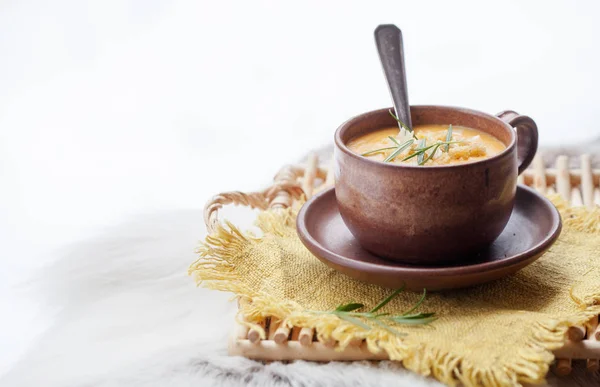 Soup with sweet potatoes and carrot — Stock Image Soup with sweet potatoes and carrot Royalty Free Stock Photos