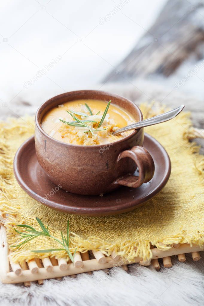 soup with sweet potatoes and carrot
