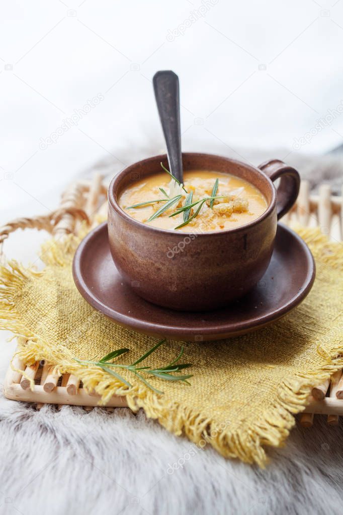 soup with sweet potatoes and carrot