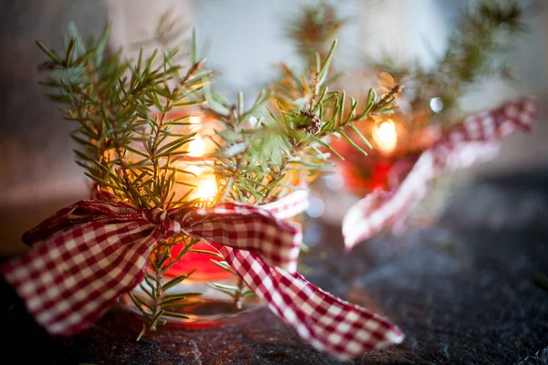 Vánoční svíčky dekorace — Stock fotografie