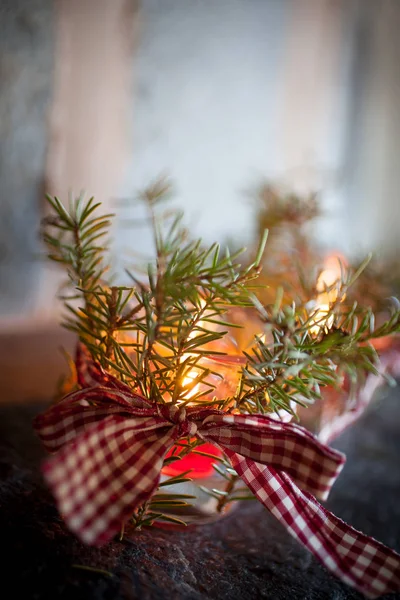 Karácsonyi gyertya dekoráció — Stock Fotó