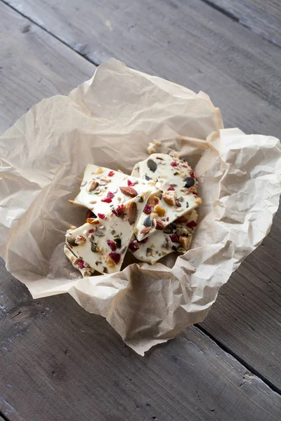 White chocolate bark — Stock Photo, Image