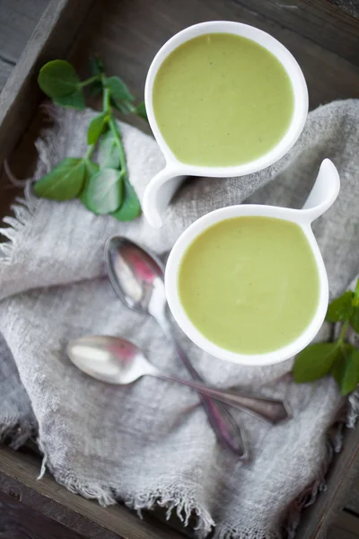 Sopa de ervilha verde Fotografia De Stock