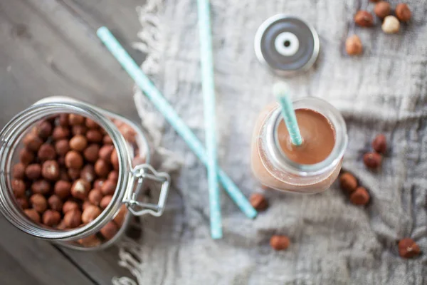 초콜릿 헤이즐넛 우유 — 스톡 사진