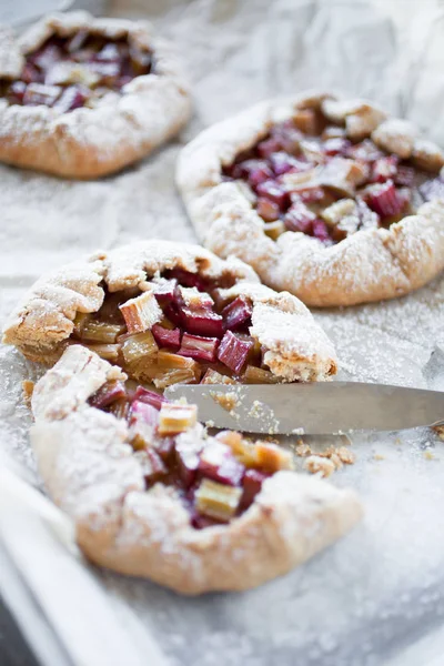 French galette made with rhubarb — Stock Photo, Image