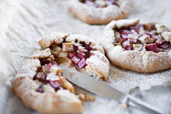 French galette made with rhubarb — Stock Photo, Image
