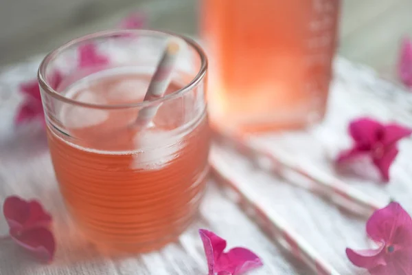 Homemade juice with rhubarb — Stock Photo, Image