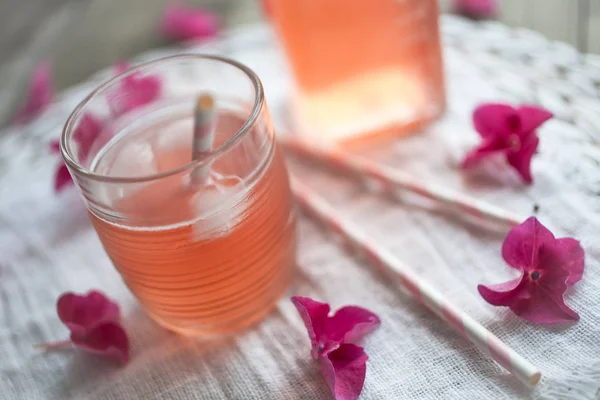 Homemade juice with rhubarb — Stock Photo, Image