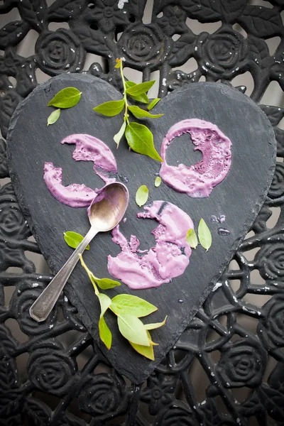 Mini blueberry ice cream — Stock Photo, Image