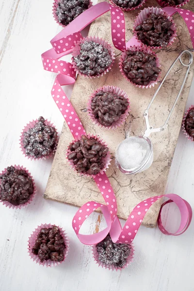 Riso croccanti con cioccolato al latte — Foto Stock