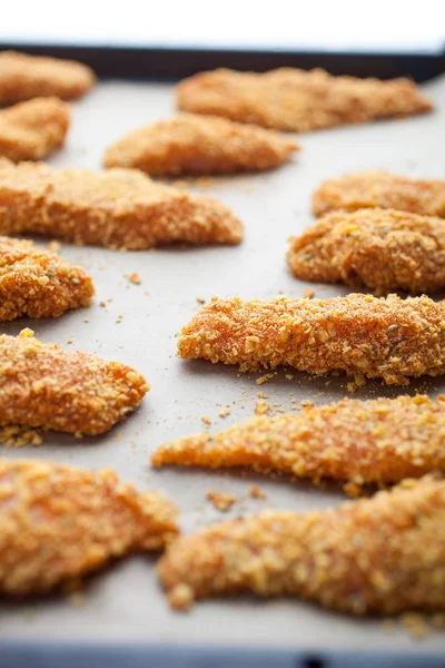 Homemade Chicken Fingers Close View — Stock Photo, Image