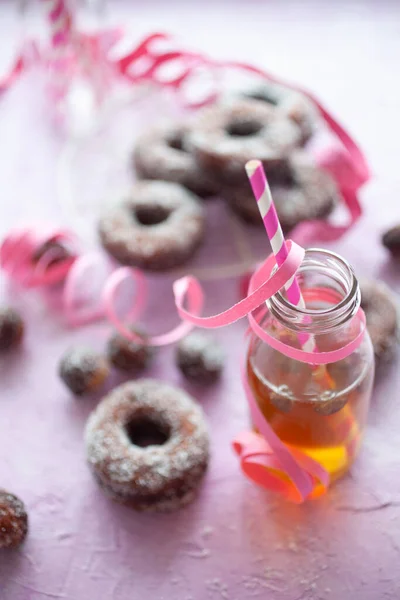 Donuts Sucrés Boisson Traditionnelle Finlandaise Sima — Photo