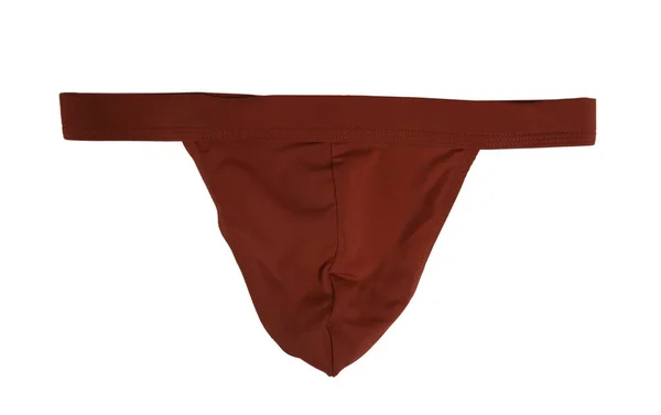 Closeup of man sexy red thong underwear isolated — Stock Photo, Image