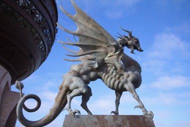 Kazan, Rusya - 25 Ekim 2016: Ejderha Zilant, Kazan, heykel
