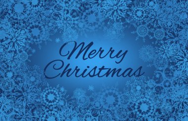 Mavi kar tanesi arka plan üzerinde mutlu Noeller