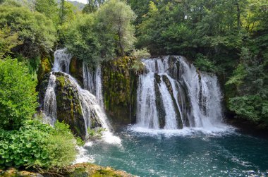 Waterfalls of Una river in Martin Brod clipart