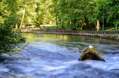 Vrelo Bosne Sarajevo yakınındaki bir parkta Bosna Nehri'nin