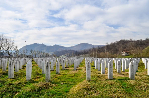 Srebrenica - Bosnia and Herzegovina, memorial and cemetery for the victims of the genocide — Stock Photo, Image