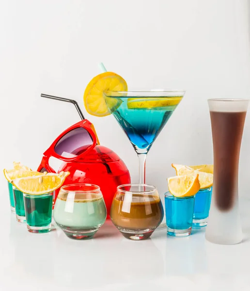 Colorful drink in a martini glass, blue and green combination, n