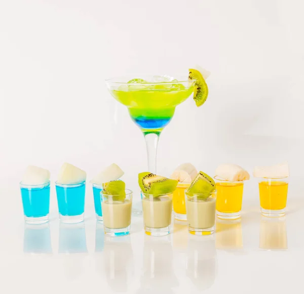 Colorful drink in a margarita glass, blue and green combination, — Stock Photo, Image