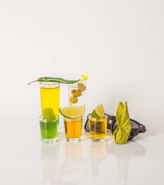 Renk içki içecekler renkli dizi, dekore meyve, renk 