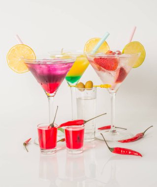 Renk içki içecekler renkli dizi, dekore meyve, renk 