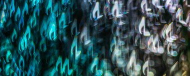 Gece ışıkları bokeh şeklinde notalar, ufuk bokeh ışık, bl