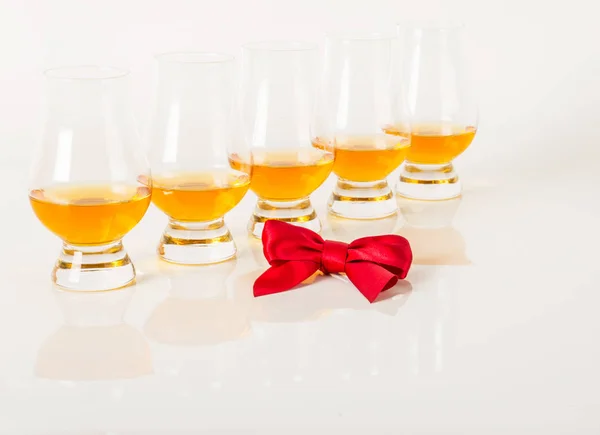 Set of single malt tasting glasses, single malt whisky in a glas — Stock Photo, Image