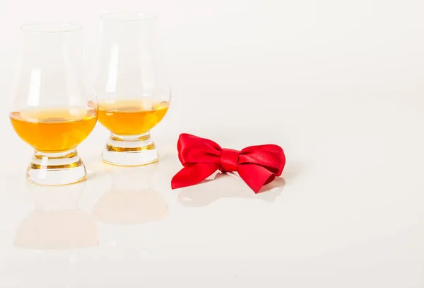 Set of single malt tasting glasses, single malt whisky in a glas — Stock Photo, Image