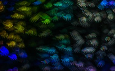 Bulanık gece ışıklar bokeh kaplumbağa şekli, ufuk bokeh ışıklar,