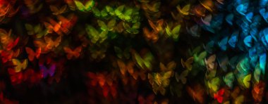 Ufuk bokeh ışıkları, gece ışıkları bokeh kelebek Şekil Bulanıklığı