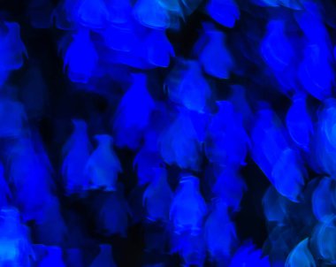 Gece ışıkları bokeh penguen şekli, ufuk bokeh ışıklar, blurre